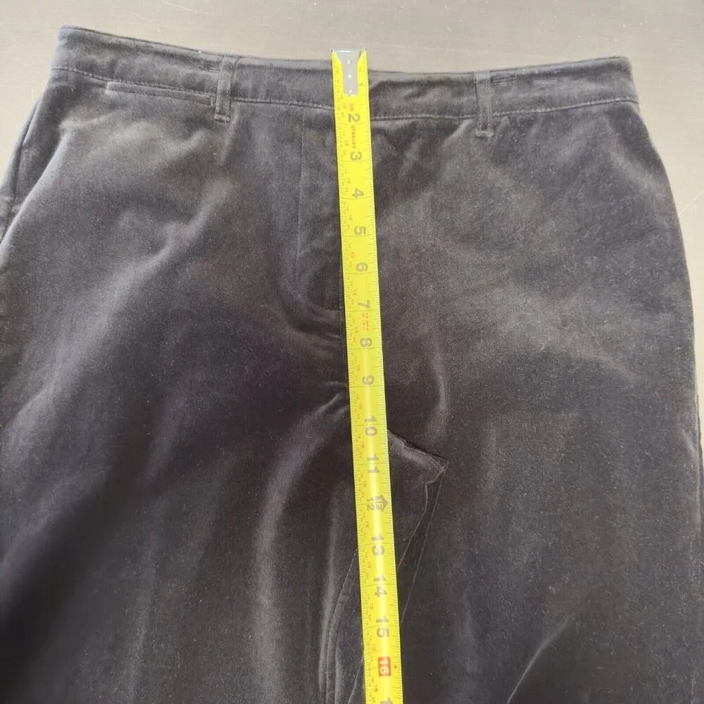 NEW Vintage Ann Taylor Black Velvet Straight Leg Pant Career Velour High Rise 10